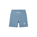 High-Waisted Biker Shorts - Slate Blue
