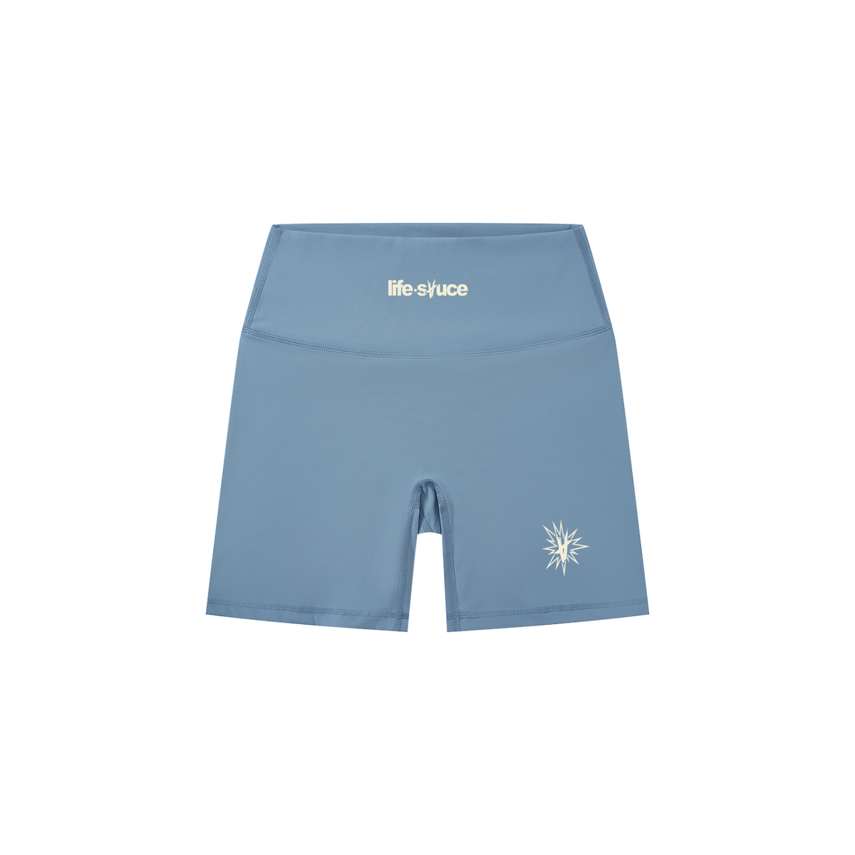 High-Waisted Biker Shorts - Slate Blue