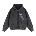 DARK WORLD | Frosted Zip Hoodie - Black
