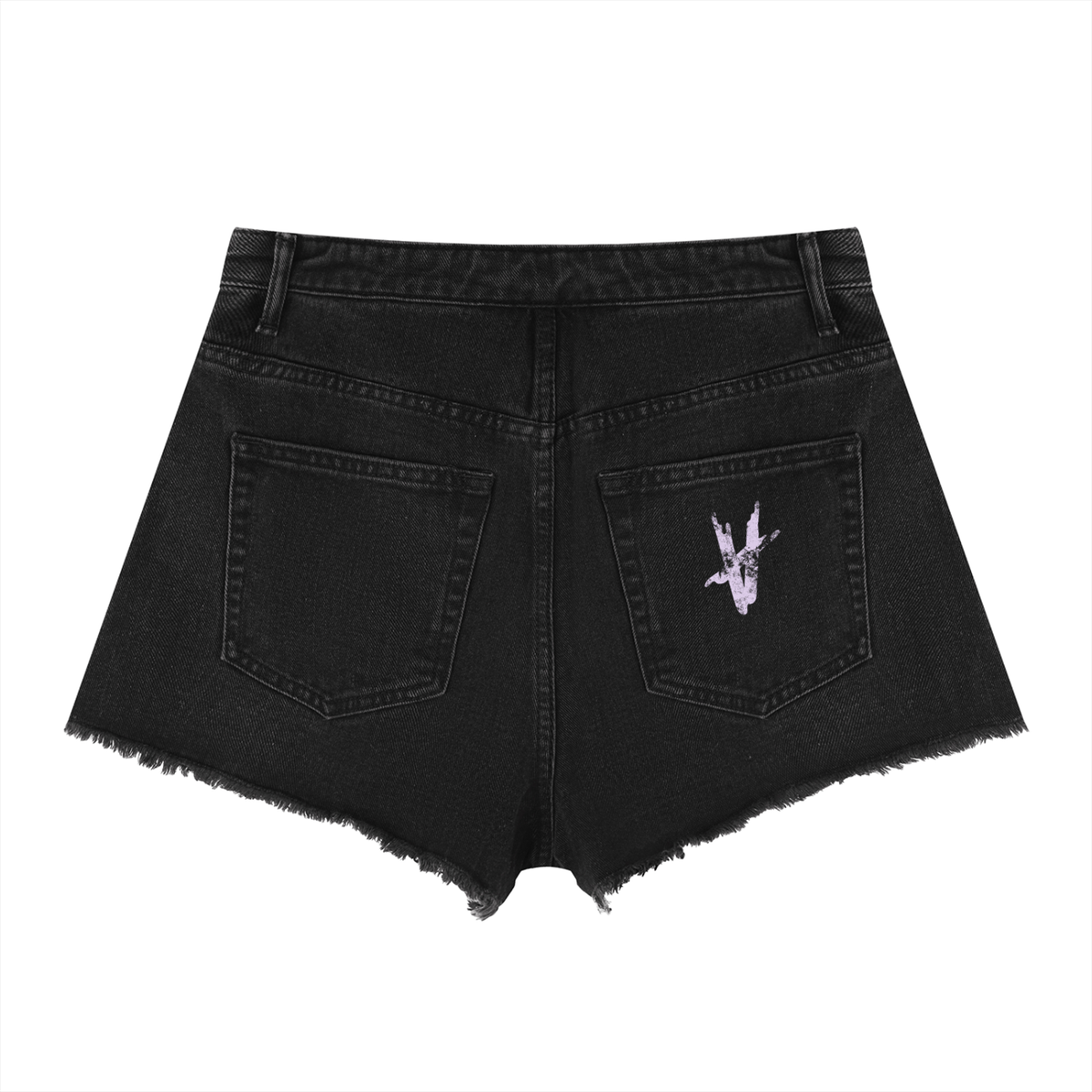 Women’s High Rise Denim Shorts - Black